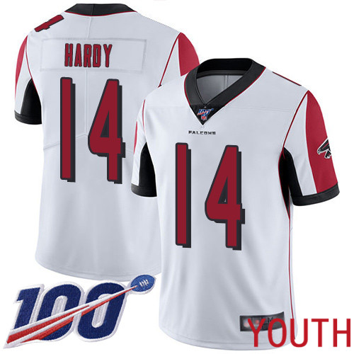 Atlanta Falcons Limited White Youth Justin Hardy Road Jersey NFL Football 14 100th Season Vapor Untouchable